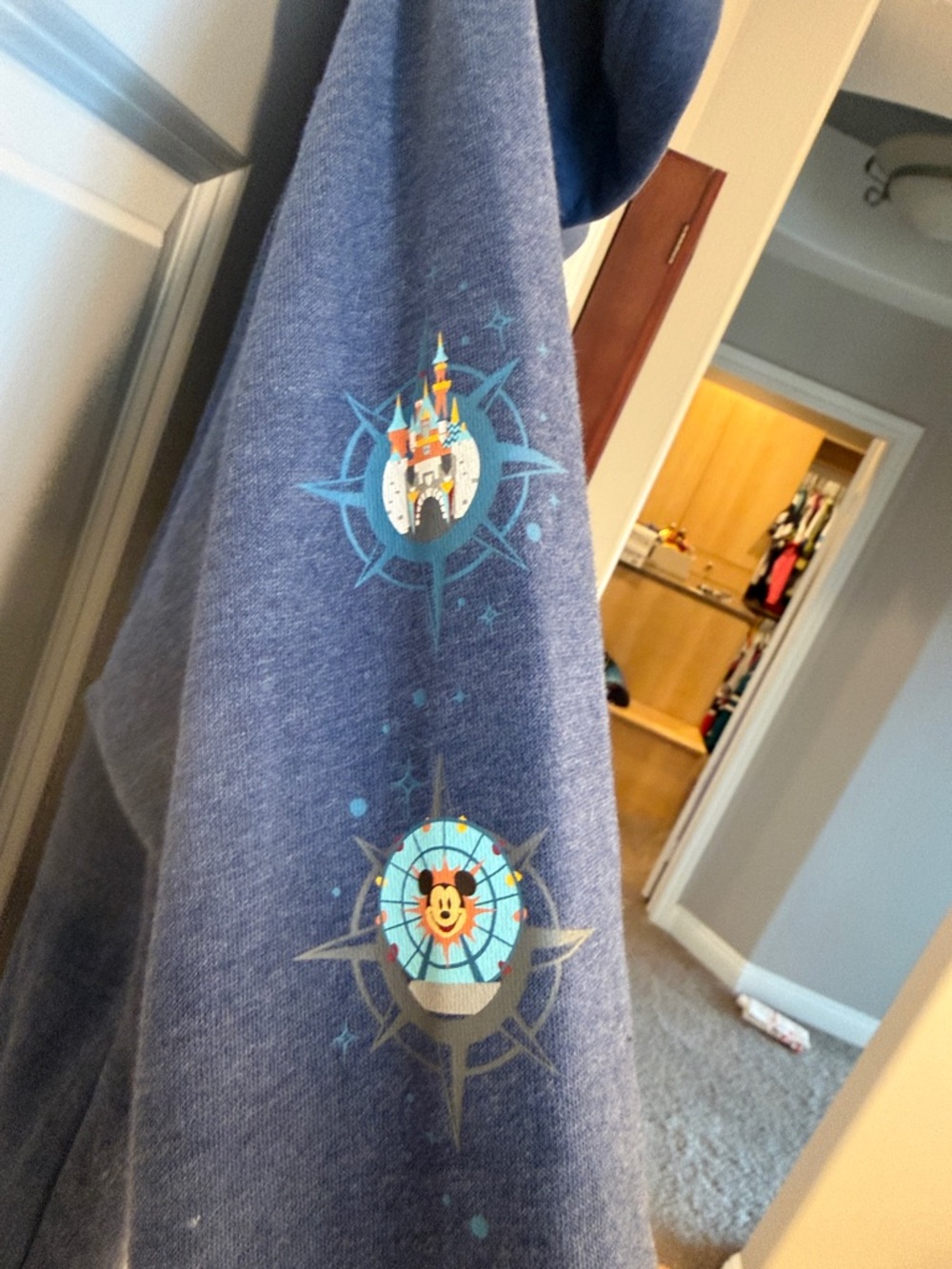 Disneyland Blue Zip-Up Hoodie with Mickey Print and embroidered back - Picture 4 of 12